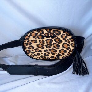 Aldo Leopard Print Crossbody Bag with Black Details